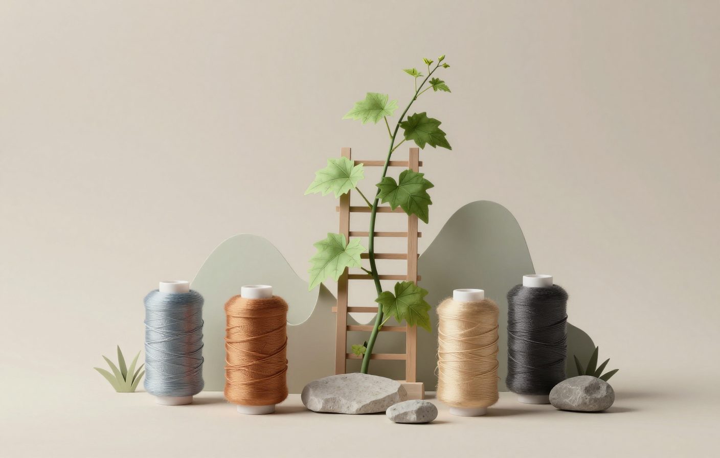 Trellis with a growing vine in a garden