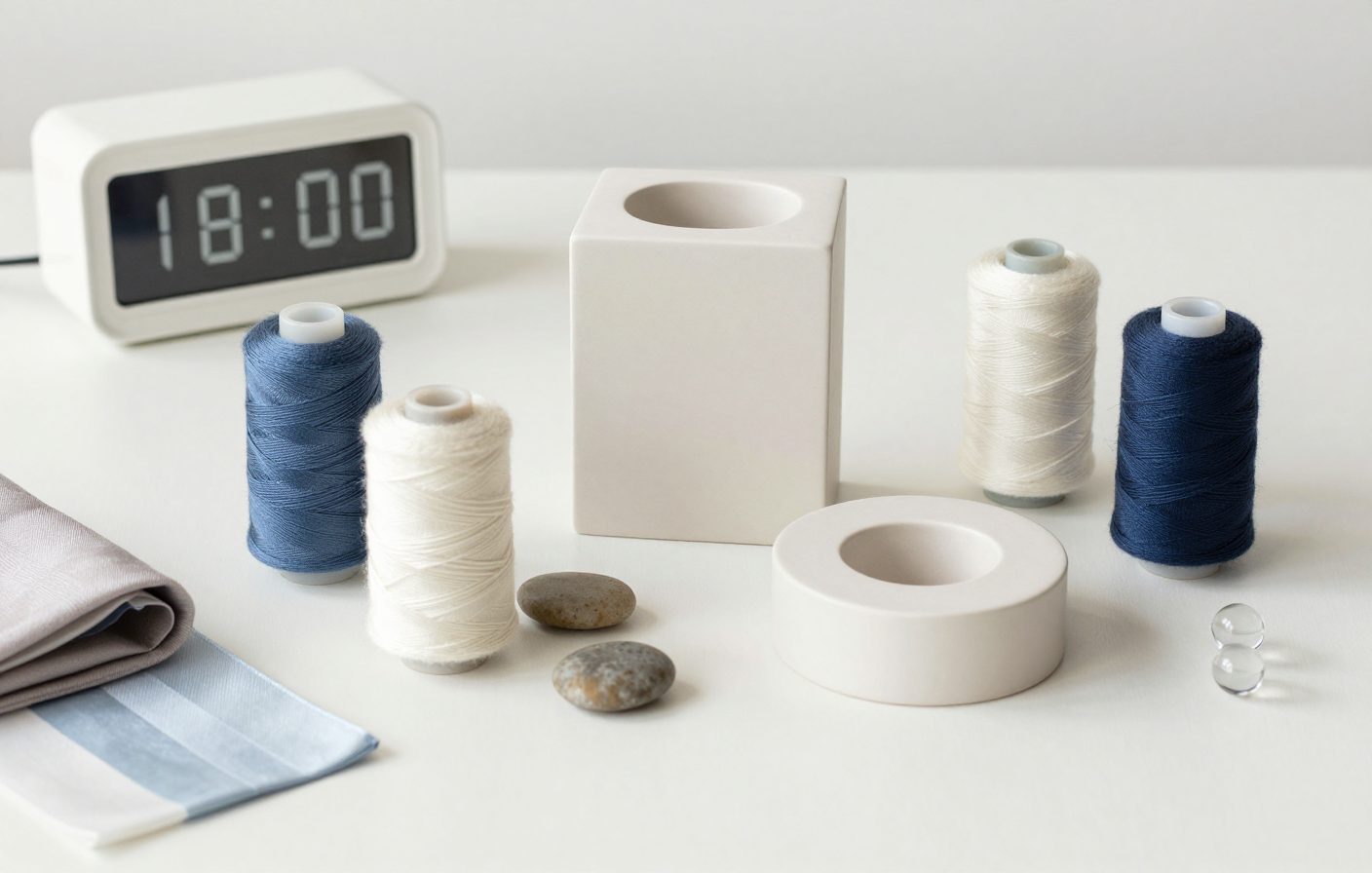A desk setup with a timer at 60 minutes, an open showing a numbered list, and a smartphone with the Threads in view.