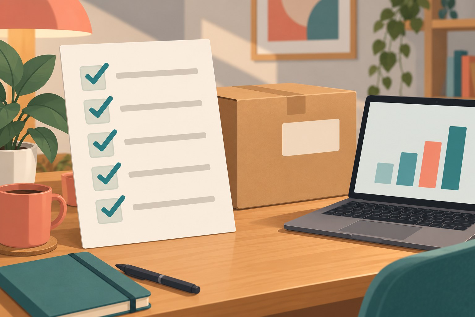 Checklist card showing a completed switch-day export runbook with analytics, queue, and media items checked off
