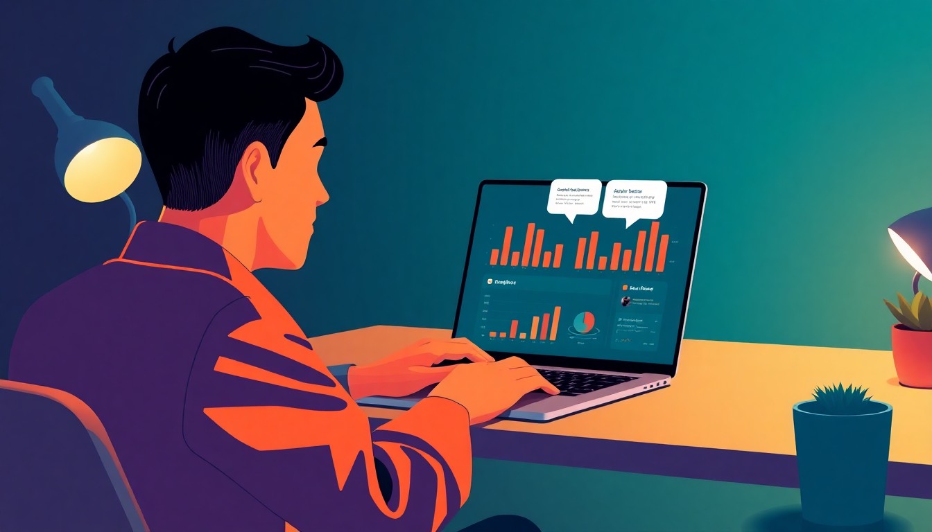 A creator reviewing audience analytics and community feedback signals on a laptop screen