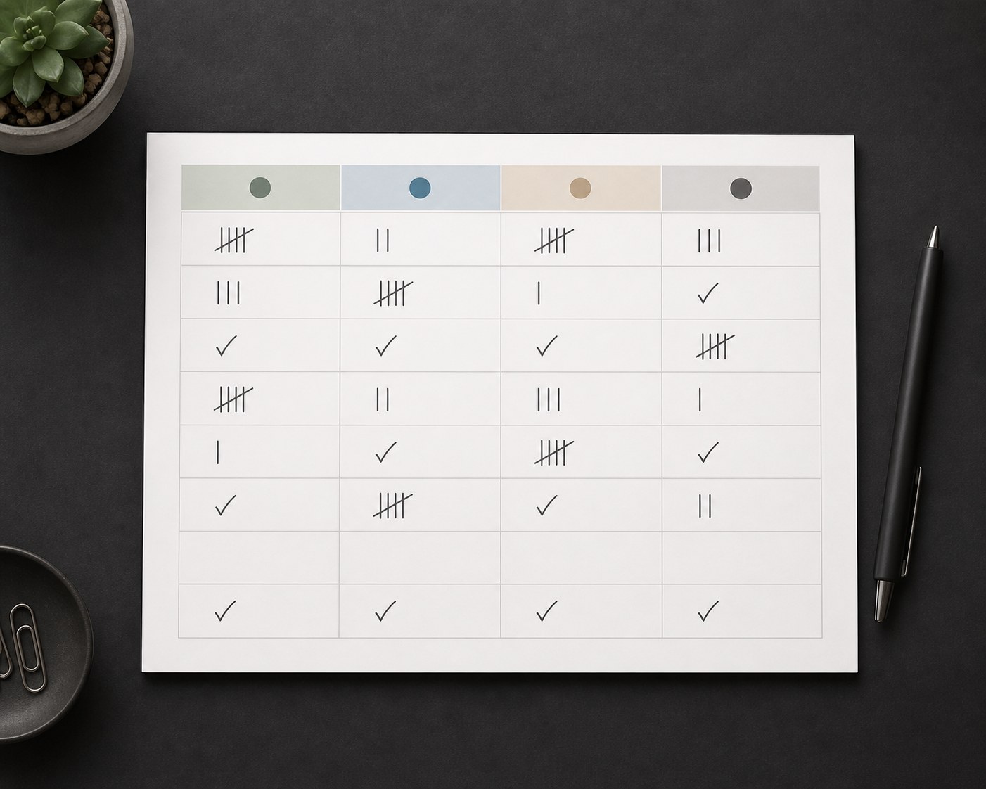 A weekly tracker sheet with pitch counts and reply tallies filled in across four weeks
