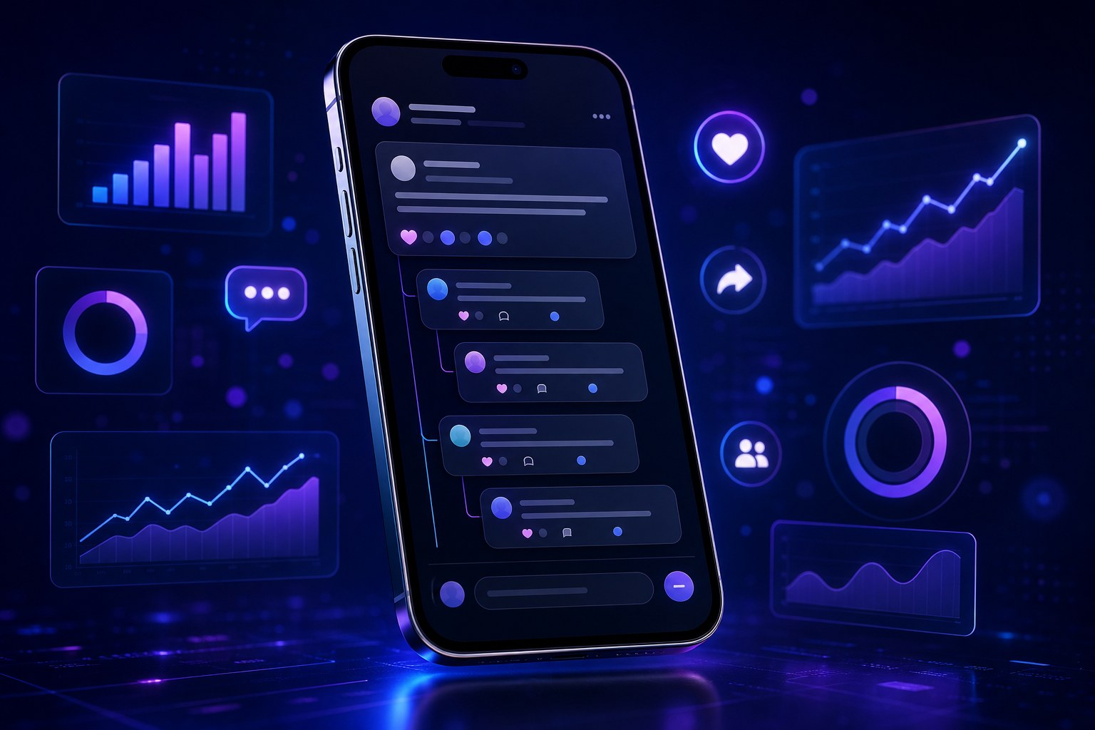 Threads algorithm ranking factors shown on a phone screen with engagement data visualizations and reply graphs
