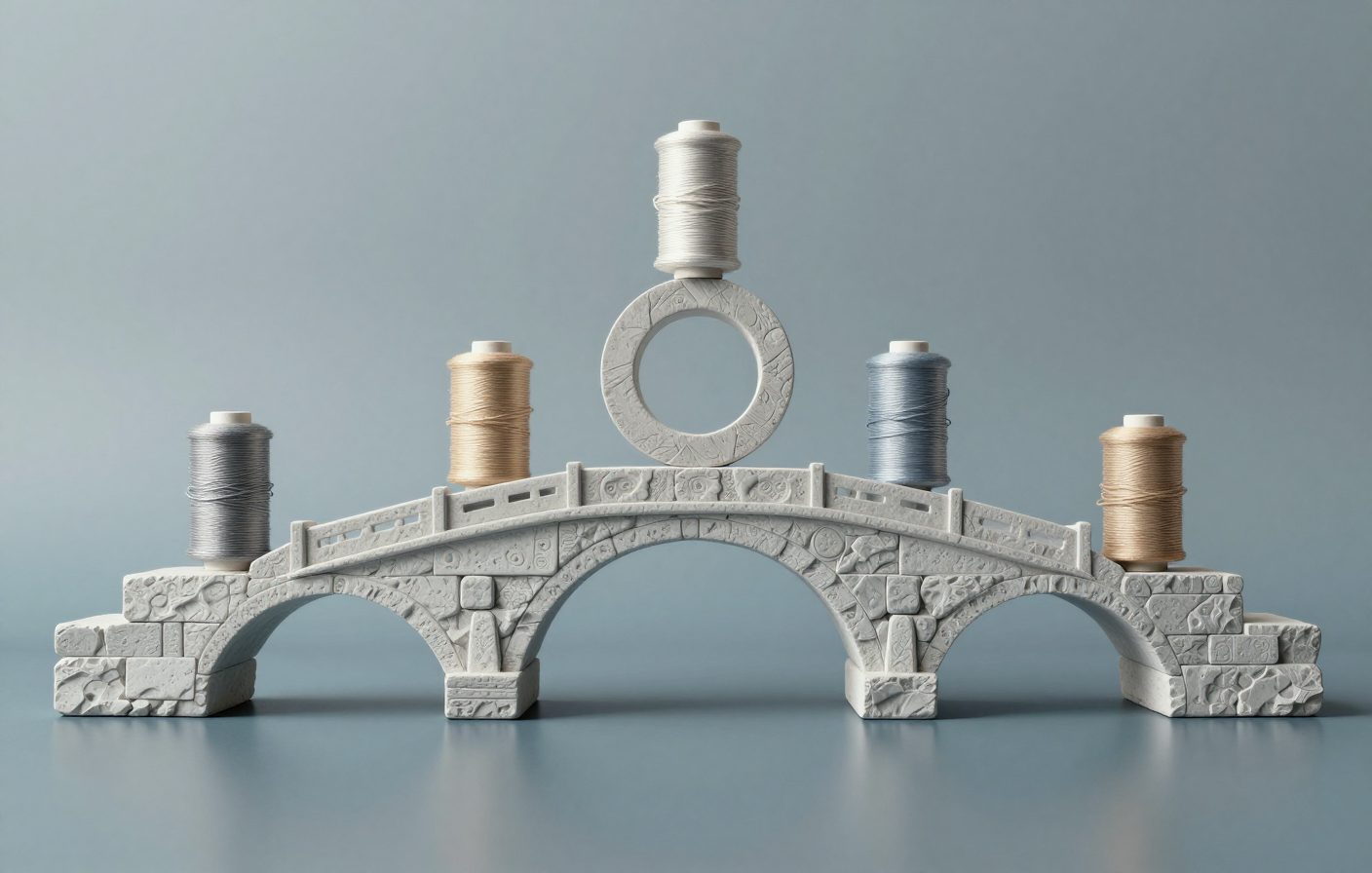 A stone bridge connecting two sides, symbolizing the link between Threads and your sales funnel.