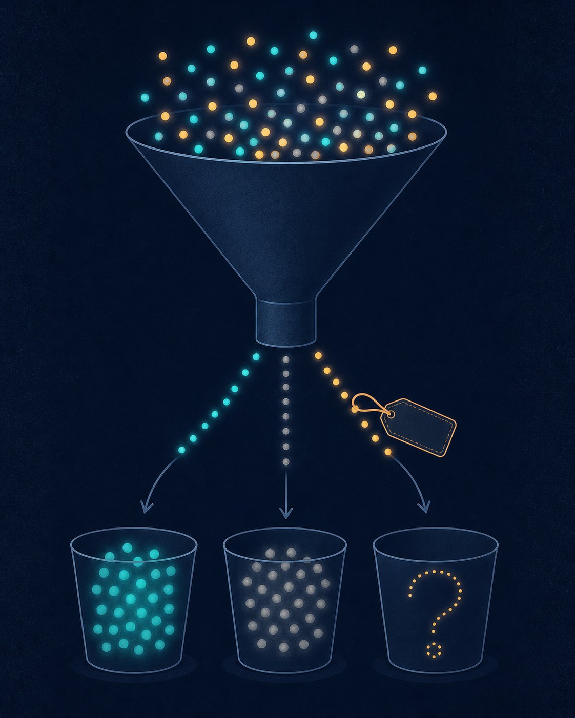 Framework diagram sorting website arrivals into Organic Social, Direct, and (not set) buckets