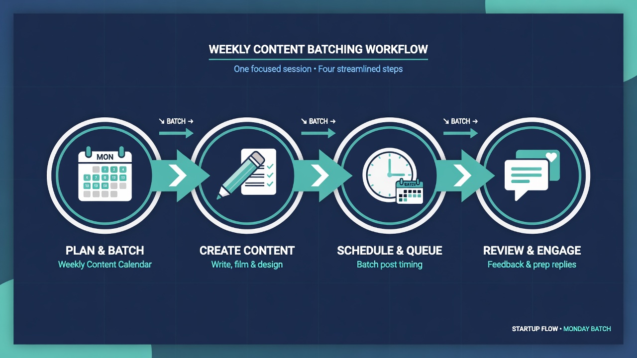 Weekly batch content creation workflow for scheduling multiple Threads posts per day