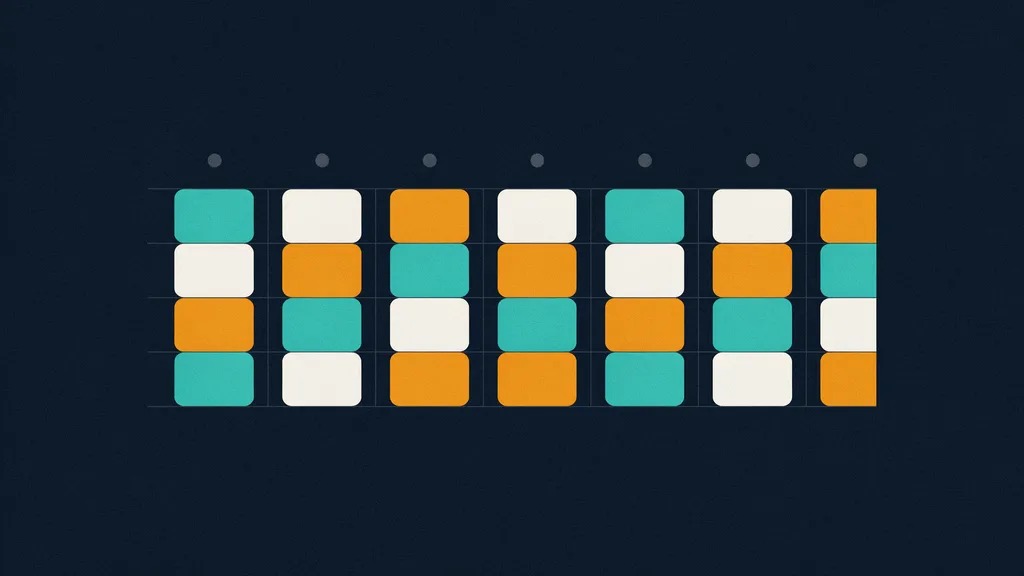 Weekly content calendar showing evergreen rotation slots mixed with new content and engagement time