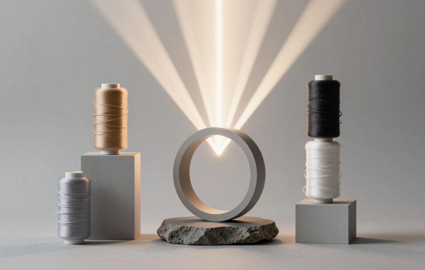 Light rays converging into a single point, symbolizing a focused content strategy.