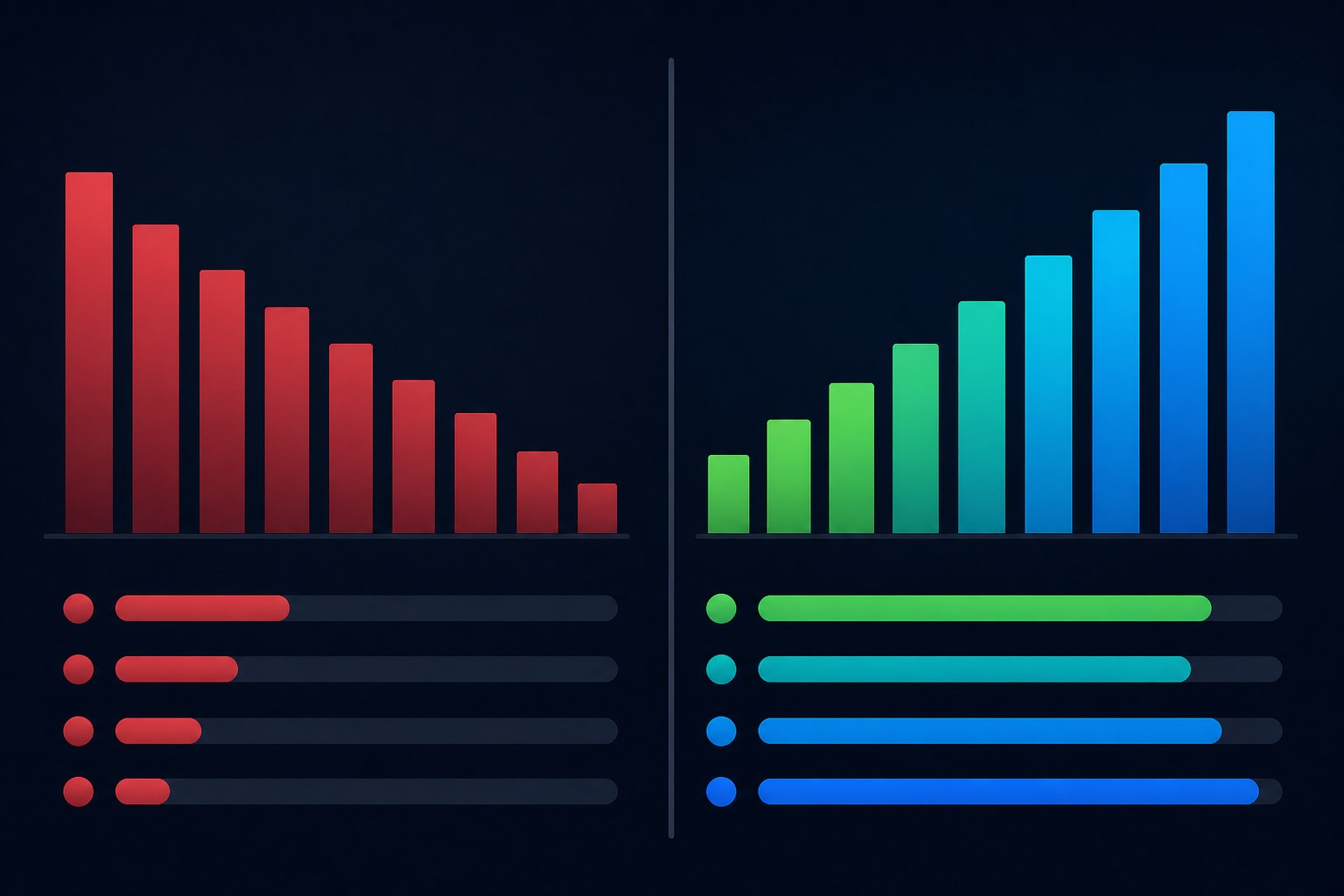 Before and after bar chart comparison showing Threads reach recovery after applying algorithm-friendly content changes