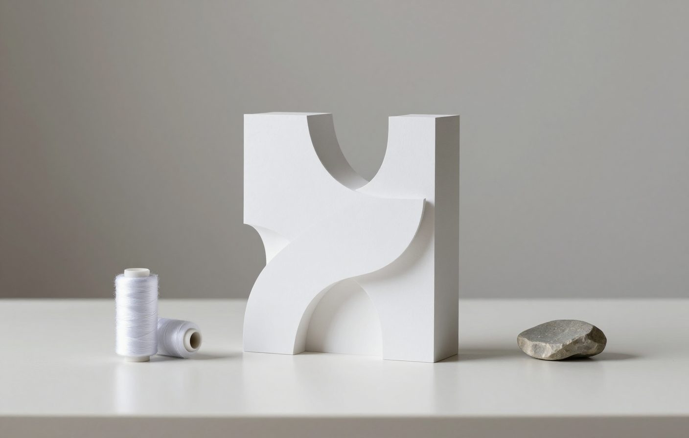 Minimalist office desk setup with a and representing focused content creation.