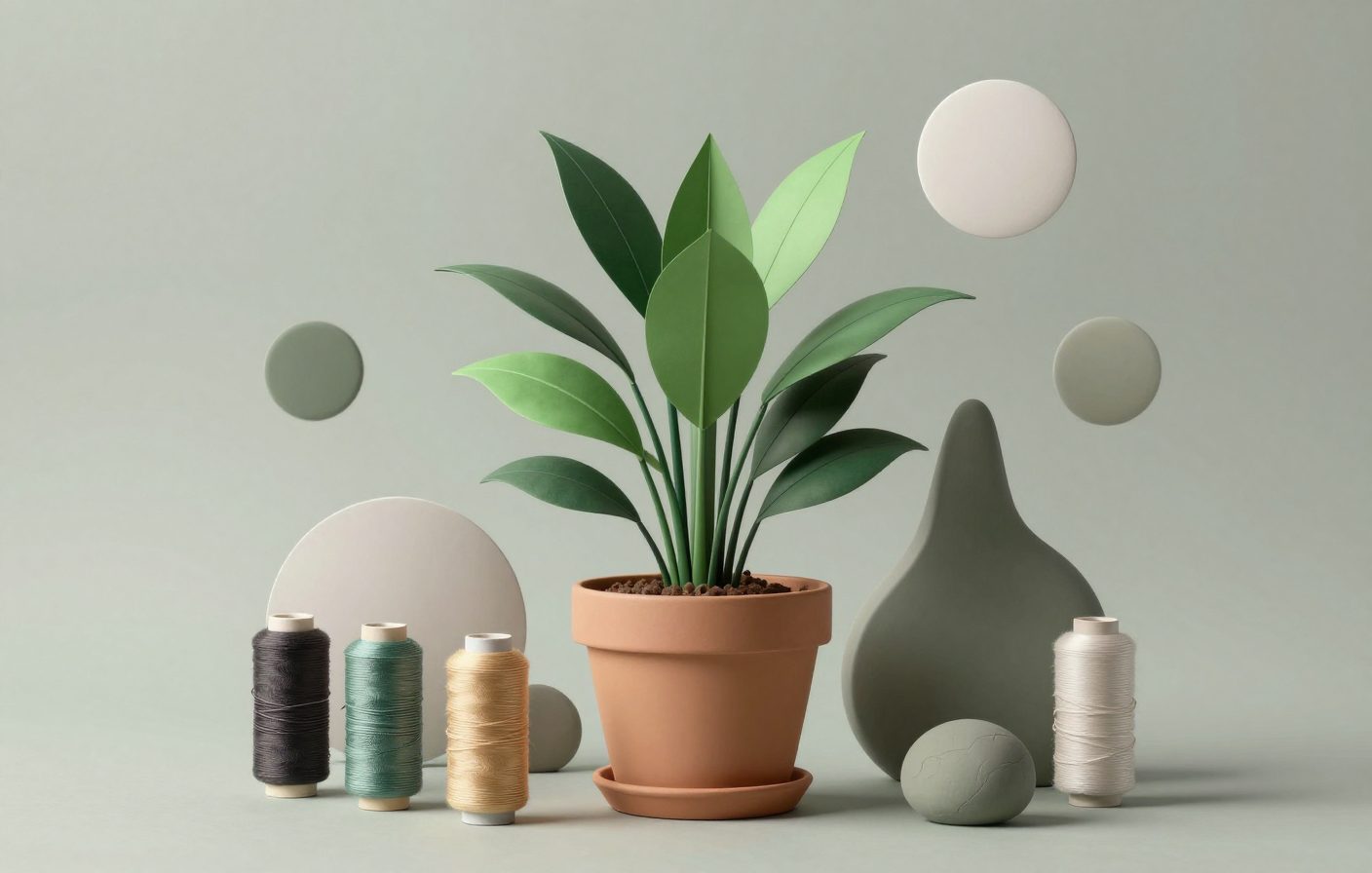 A healthy, growing plant in a ceramic pot, symbolizing sustainable business growth.