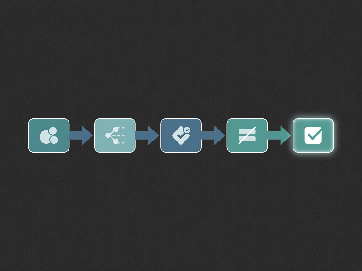 Decision flowchart for choosing one Threads tag: write post, identify topic, check if tag exists, pick specific tag, publish