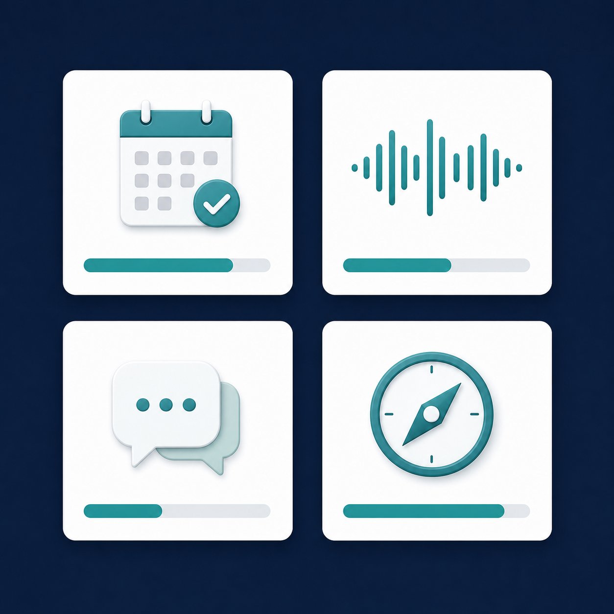 A weekly measurement dashboard showing four tracked inputs: consistency, voice alignment, reply depth, and identity adherence